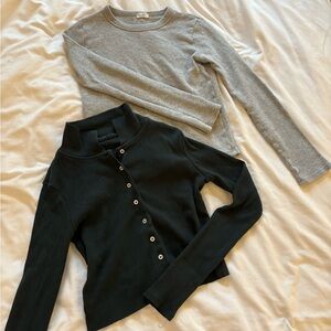 Brandy Melville Gray and Black Tops